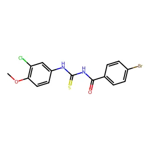 4-bromo-N-[(3-chloro-4-methoxyphenyl)carbamothioyl]benzamide structure