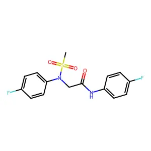 2-(4-fluoro-N-methylsulfonylanilino)-N-(4-fluorophenyl)acetamide structure