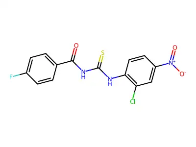 N-[(2-chloro-4-nitrophenyl)carbamothioyl]-4-fluorobenzamide structure