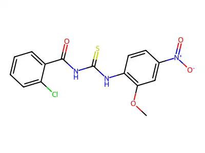 2-chloro-N-[(2-methoxy-4-nitrophenyl)carbamothioyl]benzamide structure