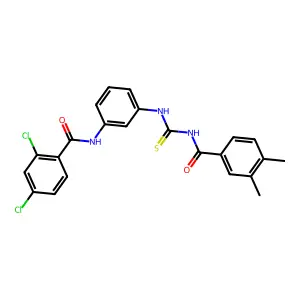 N-[[3-[(2,4-dichlorobenzoyl)amino]phenyl]carbamothioyl]-3,4-dimethylbenzamide structure