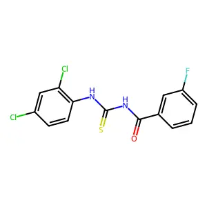 N-[(2,4-dichlorophenyl)carbamothioyl]-3-fluorobenzamide structure