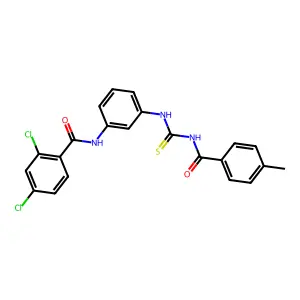 2,4-dichloro-N-[3-[(4-methylbenzoyl)carbamothioylamino]phenyl]benzamide structure