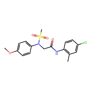 N-(4-chloro-2-methylphenyl)-2-(4-methoxy-N-methylsulfonylanilino)acetamide structure