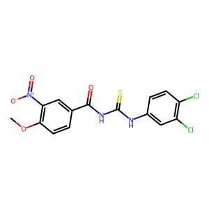 N-[(3,4-dichlorophenyl)carbamothioyl]-4-methoxy-3-nitrobenzamide structure