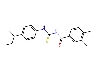 N-{[4-(butan-2-yl)phenyl]carbamothioyl}-3,4-dimethylbenzamide structure