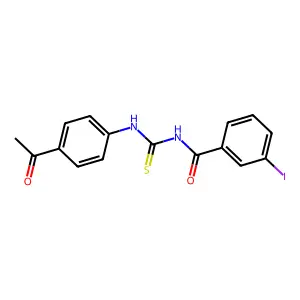 N-[(4-acetylphenyl)carbamothioyl]-3-iodobenzamide structure
