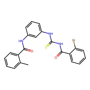 N-[3-[(2-bromobenzoyl)carbamothioylamino]phenyl]-2-methylbenzamide structure