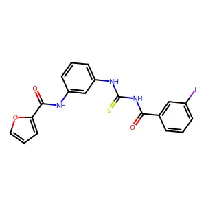 N-[3-[(3-iodobenzoyl)carbamothioylamino]phenyl]furan-2-carboxamide structure