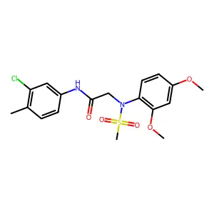 N-(3-chloro-4-methylphenyl)-2-(2,4-dimethoxy-N-methylsulfonylanilino)acetamide structure