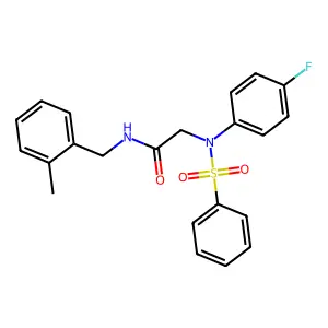 2-[N-(benzenesulfonyl)-4-fluoroanilino]-N-[(2-methylphenyl)methyl]acetamide structure