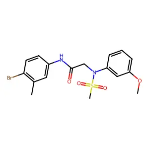 N-(4-bromo-3-methylphenyl)-2-(3-methoxy-N-methylsulfonylanilino)acetamide structure