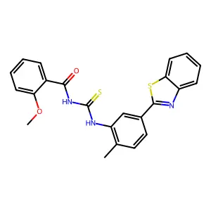 N-[[5-(1,3-benzothiazol-2-yl)-2-methylphenyl]carbamothioyl]-2-methoxybenzamide structure