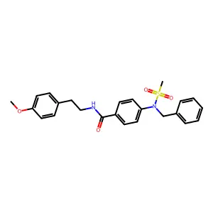 4-[benzyl(methylsulfonyl)amino]-N-[2-(4-methoxyphenyl)ethyl]benzamide structure