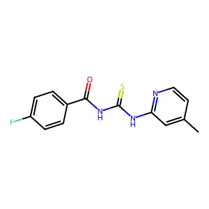 4-fluoro-N-[(4-methylpyridin-2-yl)carbamothioyl]benzamide structure
