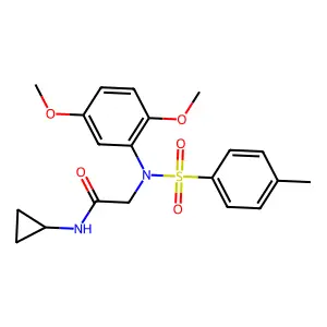 N-cyclopropyl-2-(2,5-dimethoxy-N-(4-methylphenyl)sulfonylanilino)acetamide structure