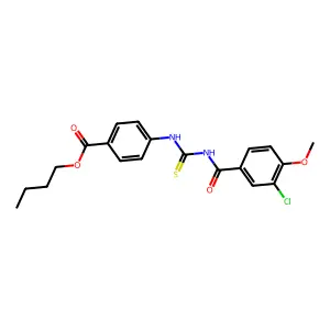 Butyl 4-({[(3-chloro-4-methoxyphenyl)carbonyl]carbamothioyl}amino)benzoate structure