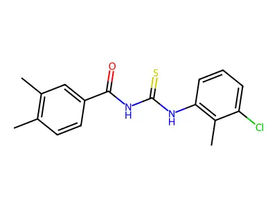 N-[(3-chloro-2-methylphenyl)carbamothioyl]-3,4-dimethylbenzamide structure