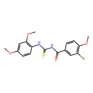3-bromo-N-[(2,4-dimethoxyphenyl)carbamothioyl]-4-methoxybenzamide structure