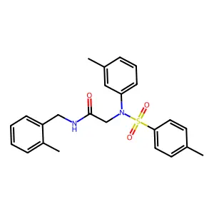 2-(3-methyl-N-(4-methylphenyl)sulfonylanilino)-N-[(2-methylphenyl)methyl]acetamide structure
