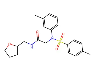 2-(3-methyl-N-(4-methylphenyl)sulfonylanilino)-N-(oxolan-2-ylmethyl)acetamide structure