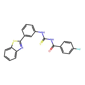 N-[[3-(1,3-benzothiazol-2-yl)phenyl]carbamothioyl]-4-fluorobenzamide structure