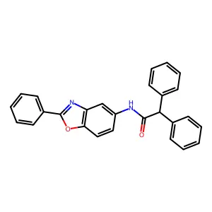 2,2-diphenyl-N-(2-phenyl-1,3-benzoxazol-5-yl)acetamide structure