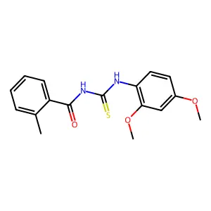 N-[(2,4-dimethoxyphenyl)carbamothioyl]-2-methylbenzamide structure