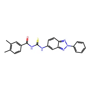 3,4-dimethyl-N-[(2-phenylbenzotriazol-5-yl)carbamothioyl]benzamide structure