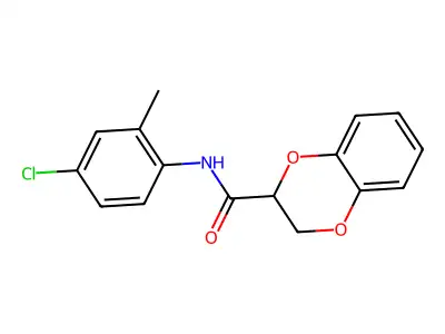 N-(4-chloro-2-methylphenyl)-2,3-dihydro-1,4-benzodioxine-3-carboxamide structure