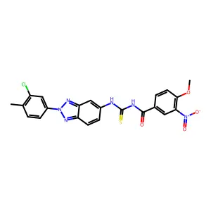 N-[[2-(3-chloro-4-methylphenyl)benzotriazol-5-yl]carbamothioyl]-4-methoxy-3-nitrobenzamide structure