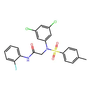 2-(3,5-dichloro-N-(4-methylphenyl)sulfonylanilino)-N-(2-fluorophenyl)acetamide structure