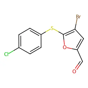 4-Bromo-5-[(4-chlorophenyl)thio]-2-furaldehyde structure