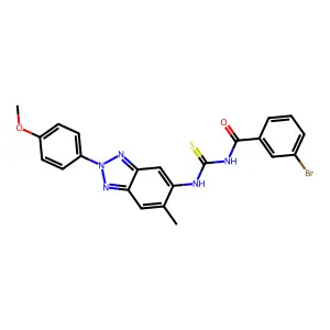 3-bromo-N-[[2-(4-methoxyphenyl)-6-methylbenzotriazol-5-yl]carbamothioyl]benzamide structure