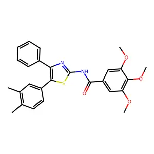 N-[5-(3,4-dimethylphenyl)-4-phenyl-1,3-thiazol-2-yl]-3,4,5-trimethoxybenzamide structure