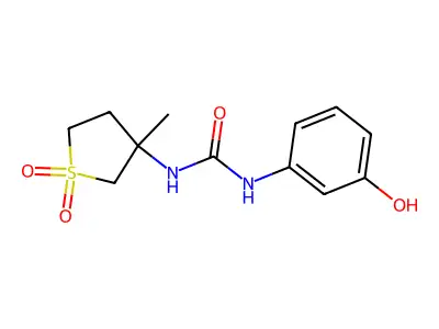 1-(3-Hydroxyphenyl)-3-(3-methyl-1,1-dioxidotetrahydrothiophen-3-yl)urea structure