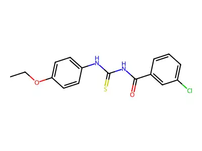 3-chloro-N-[(4-ethoxyphenyl)carbamothioyl]benzamide structure