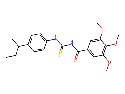 N-[(4-butan-2-ylphenyl)carbamothioyl]-3,4,5-trimethoxybenzamide structure