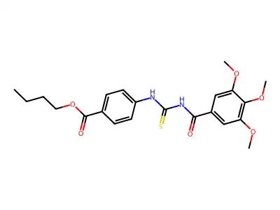 Butyl 4-({[(3,4,5-trimethoxyphenyl)carbonyl]carbamothioyl}amino)benzoate structure