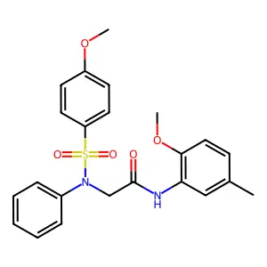 N-(2-methoxy-5-methylphenyl)-2-(N-(4-methoxyphenyl)sulfonylanilino)acetamide structure