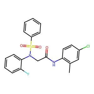 2-[N-(benzenesulfonyl)-2-fluoroanilino]-N-(4-chloro-2-methylphenyl)acetamide structure