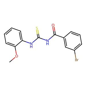3-bromo-N-[(2-methoxyphenyl)carbamothioyl]benzamide structure
