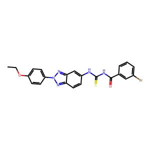 3-bromo-N-[[2-(4-ethoxyphenyl)benzotriazol-5-yl]carbamothioyl]benzamide structure