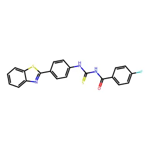 N-[[4-(1,3-benzothiazol-2-yl)phenyl]carbamothioyl]-4-fluorobenzamide structure