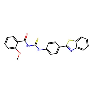 N-[[4-(1,3-benzothiazol-2-yl)phenyl]carbamothioyl]-2-methoxybenzamide structure