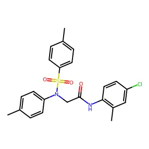 N-(4-chloro-2-methylphenyl)-2-(4-methyl-N-(4-methylphenyl)sulfonylanilino)acetamide structure