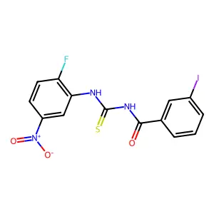 N-[(2-fluoro-5-nitrophenyl)carbamothioyl]-3-iodobenzamide structure