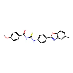 4-methoxy-N-[[4-(5-methyl-1,3-benzoxazol-2-yl)phenyl]carbamothioyl]benzamide structure