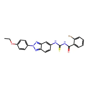 2-bromo-N-[[2-(4-ethoxyphenyl)benzotriazol-5-yl]carbamothioyl]benzamide structure