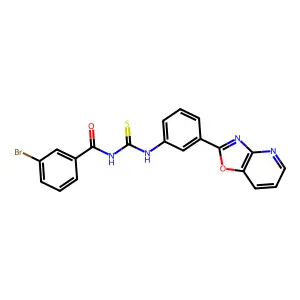 3-bromo-N-[[3-([1,3]oxazolo[4,5-b]pyridin-2-yl)phenyl]carbamothioyl]benzamide structure